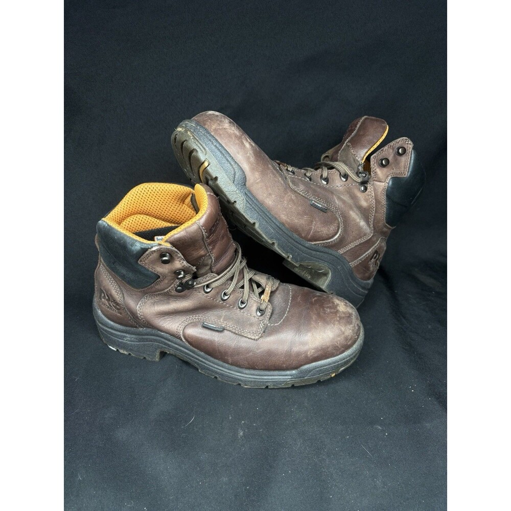 Timberland Pro Boots Mens Size 10.5 W Titan Alloy Toe Work Dark Mocha Leather
